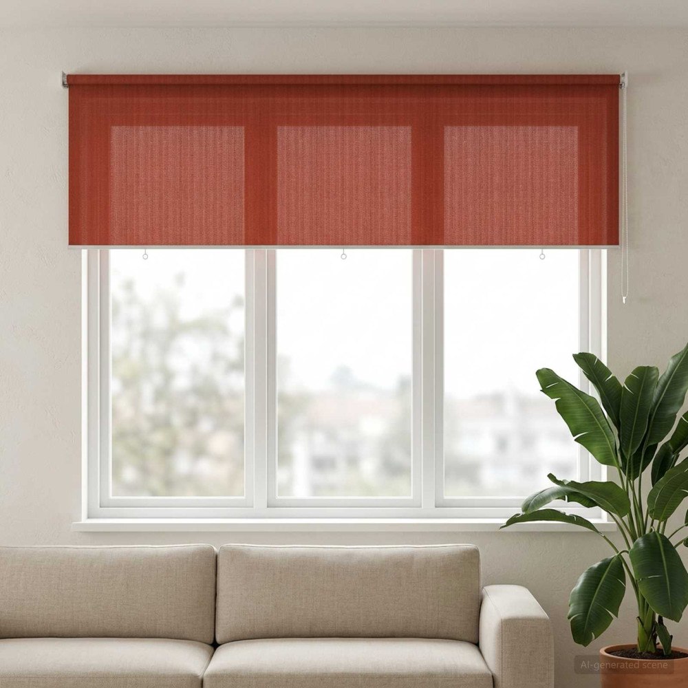 vidaXL Utomhus Rullgardin 90% UV Block Terrakotta 350 x 140 cm HDPE