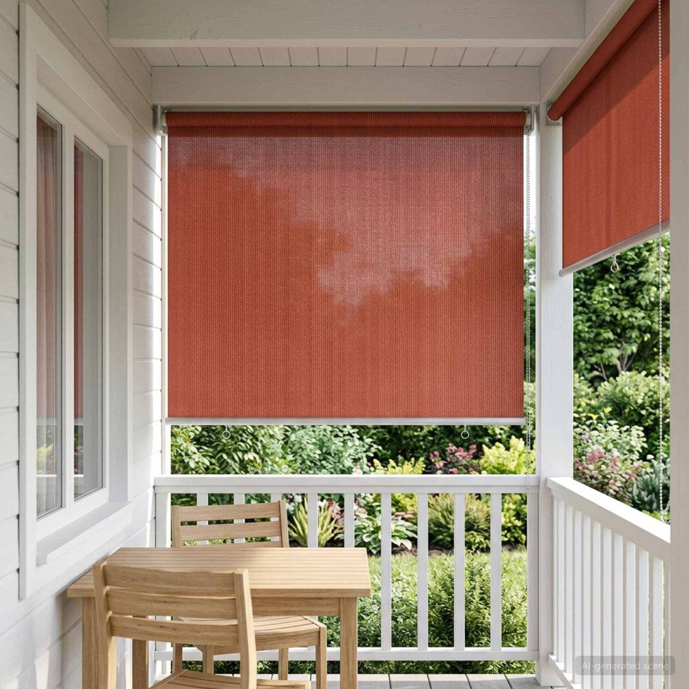 vidaXL Utomhus Rullgardin 90% UV Block Terrakotta 100 x 230 cm HDPE