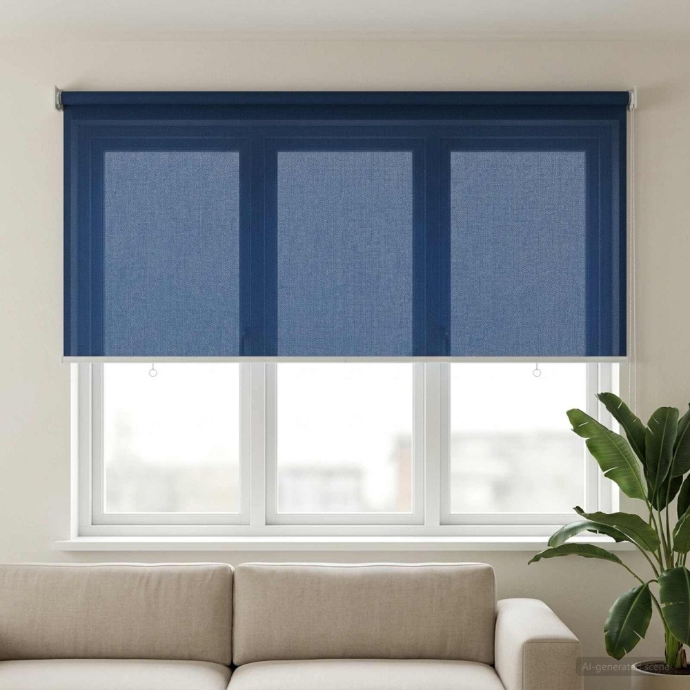 vidaXL Utomhus Rullgardin 90% UV Block Blå 140 x 140 cm HDPE