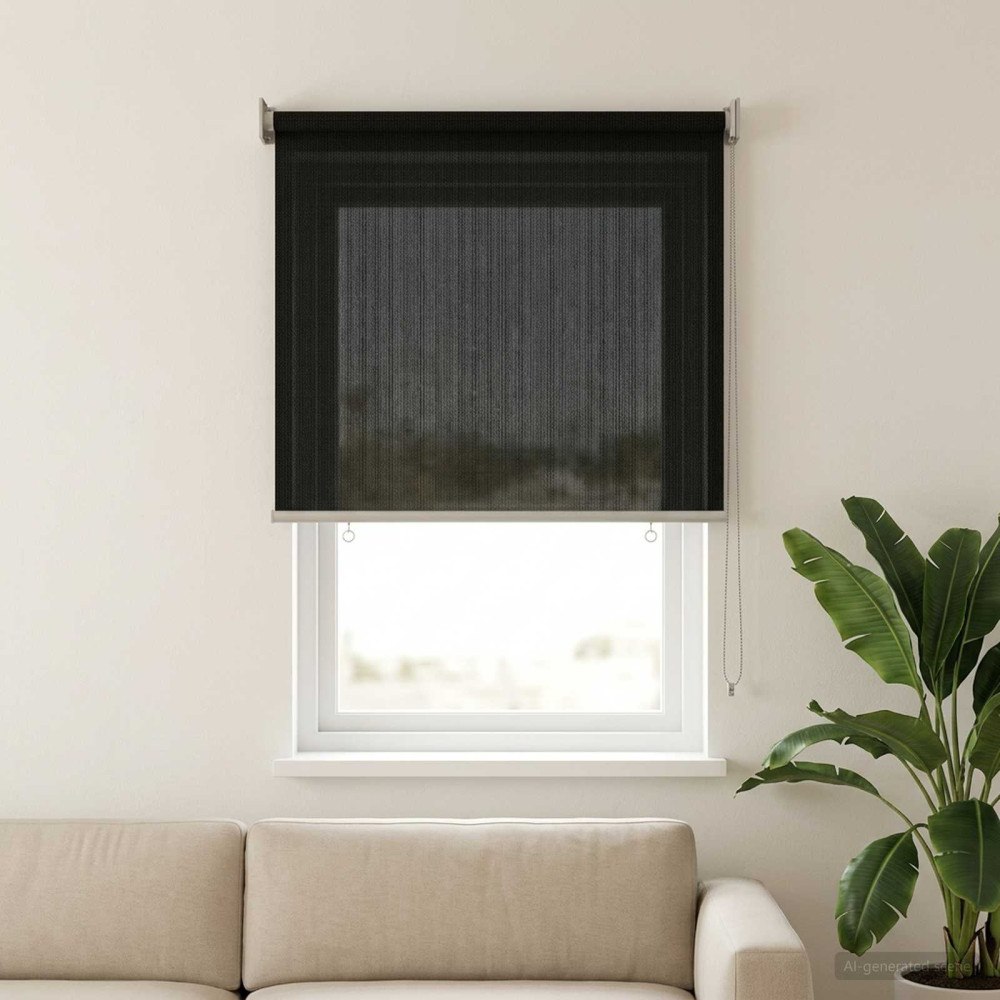 vidaXL Utomhus Rullgardin 90% UV Block Svart 80 x 140 cm HDPE