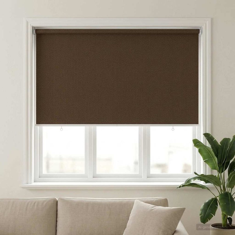 vidaXL Utomhus Rullgardin 90% UV Block Brun 140 x 140 cm HDPE