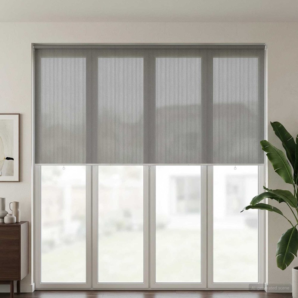 vidaXL Utomhus Rullgardin 90% UV Block Ljusgrå 400 x 140 cm HDPE
