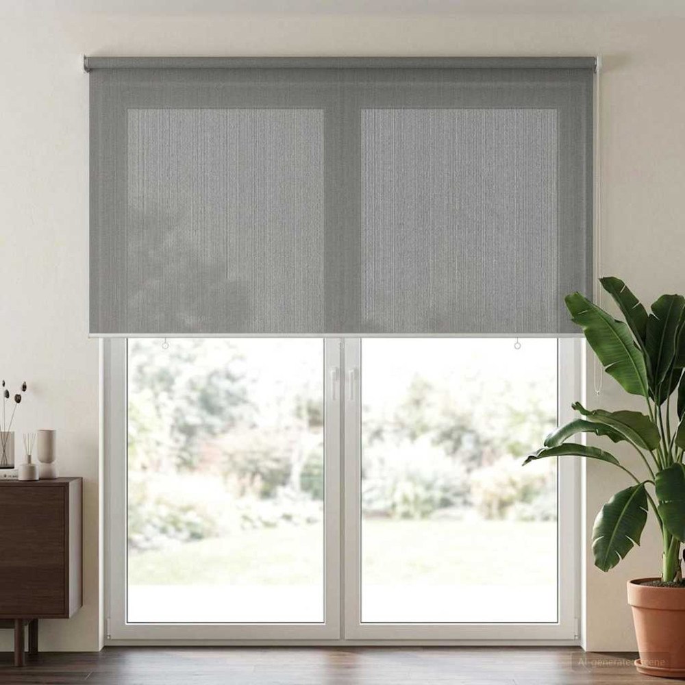 vidaXL Utomhus Rullgardin 90% UV Block Ljusgrå 240 x 230 cm HDPE