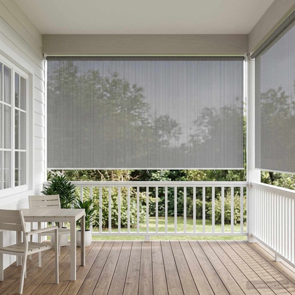 vidaXL Utomhus Rullgardin 90% UV Block Ljusgrå 350 x 230 cm HDPE