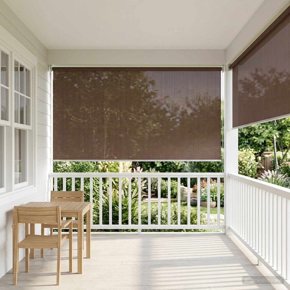 vidaXL Utomhus Rullgardin 90% UV Block Taupe 240 x 230 cm HDPE