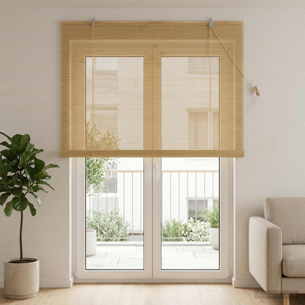 vidaXL Rullgardin Naturlig 130 x 220 cm Bambu