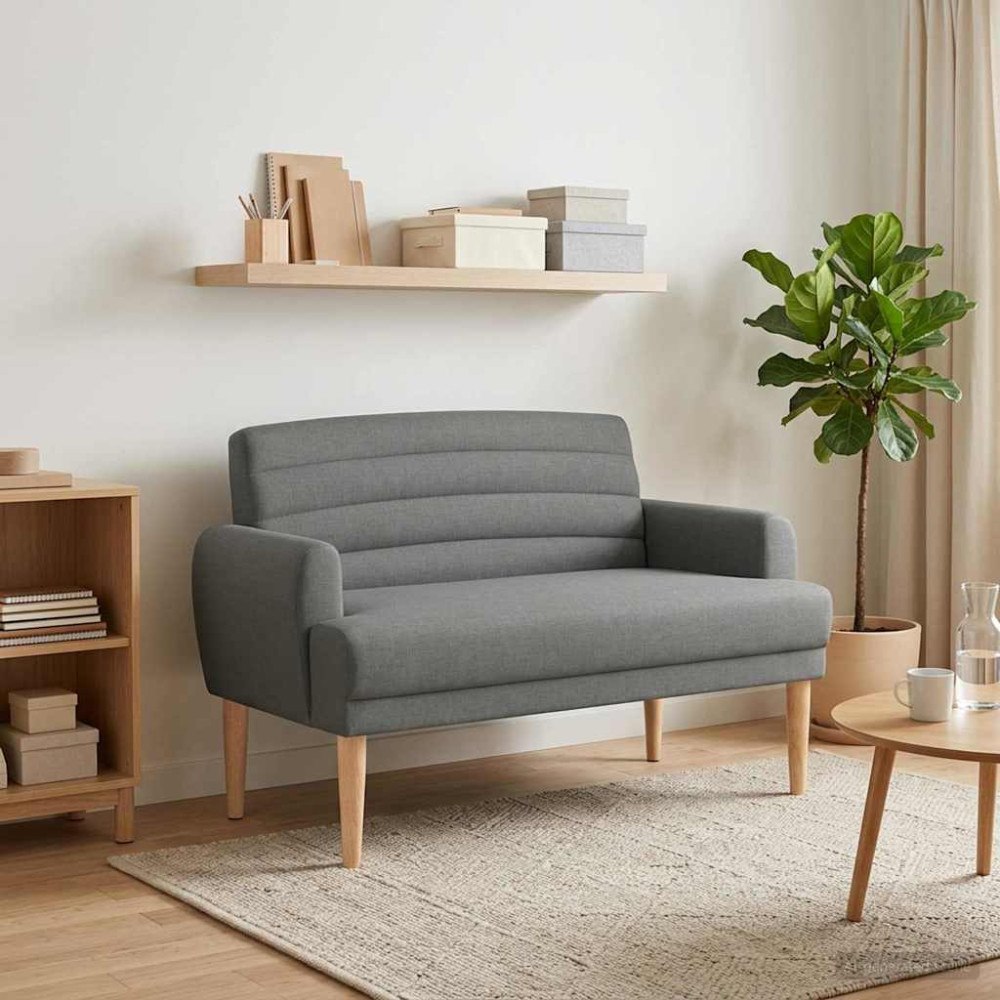 vidaXL Loveseat med knapprapport Mörkgrå 116 x 67 x 80 cm Tyg