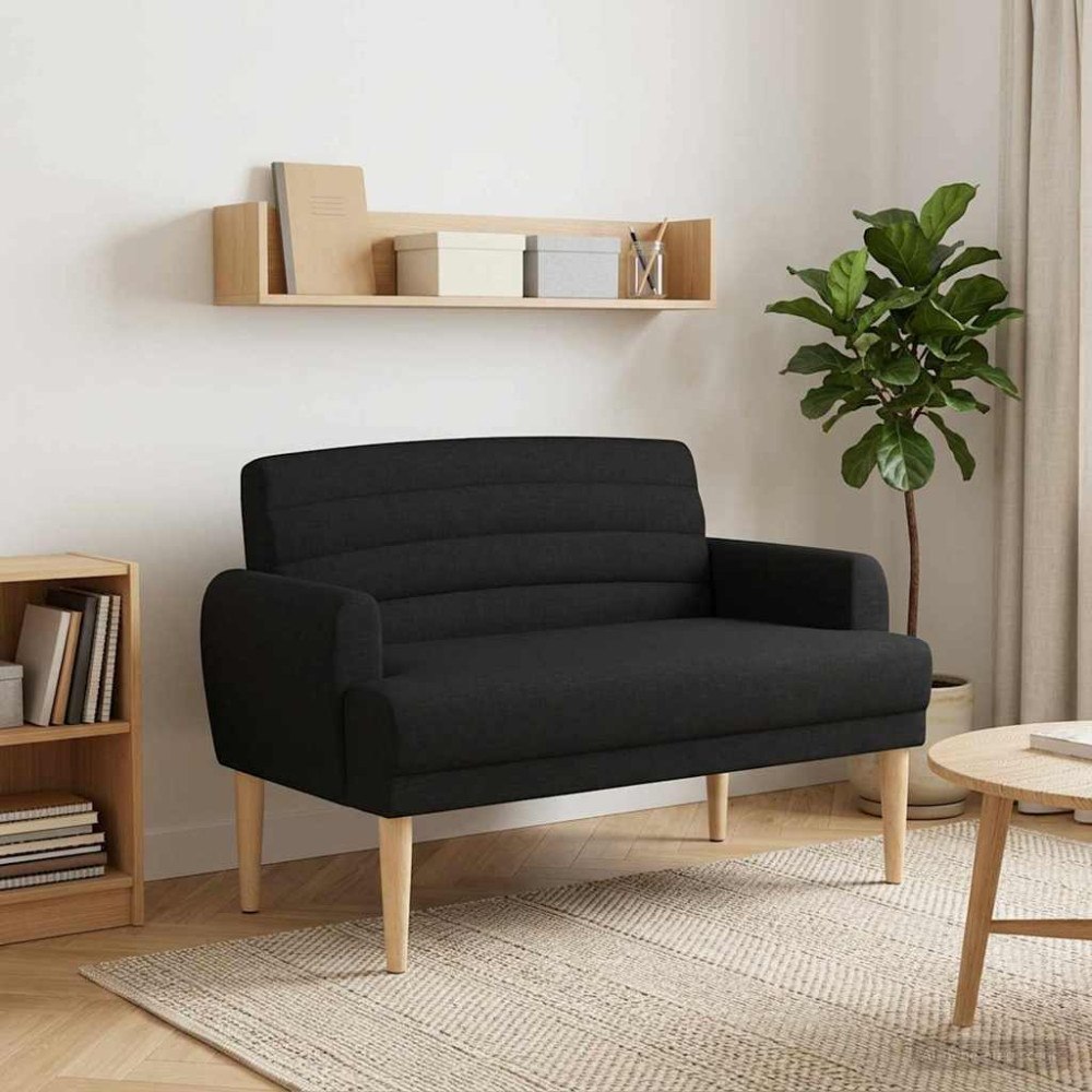 vidaXL Loveseat med knapprapport Svart 116 x 67 x 80 cm Tyg