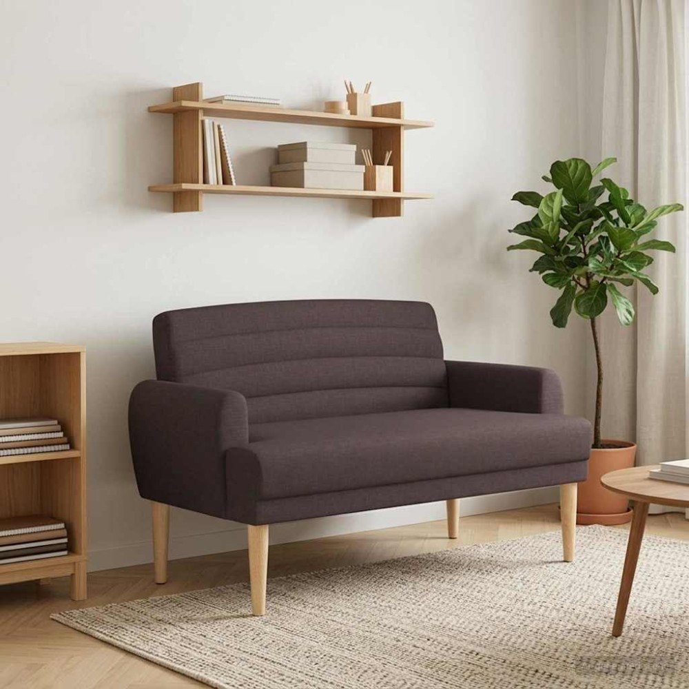 vidaXL Loveseat med knapprapport Mörkbrun 116 x 67 x 80 cm Tyg