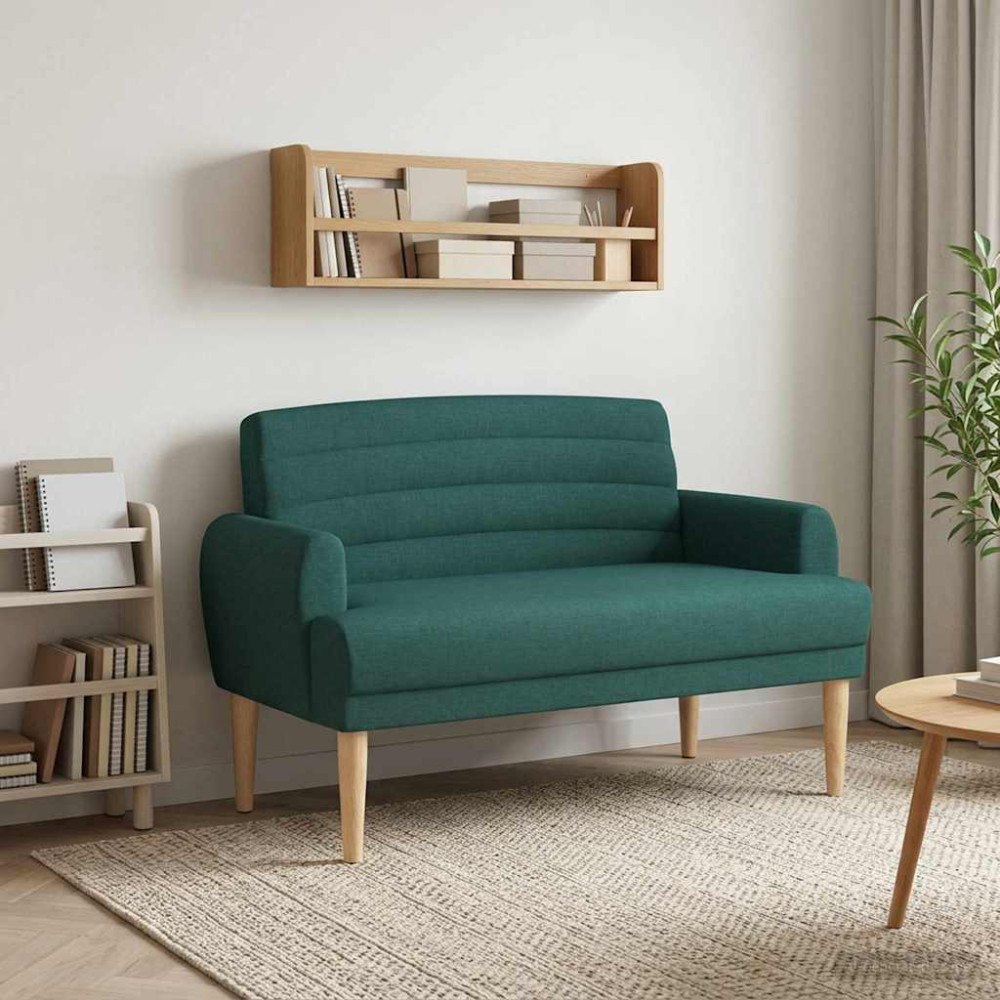 vidaXL Loveseat med knapprapport Mörkgrön 116 x 67 x 80 cm Tyg