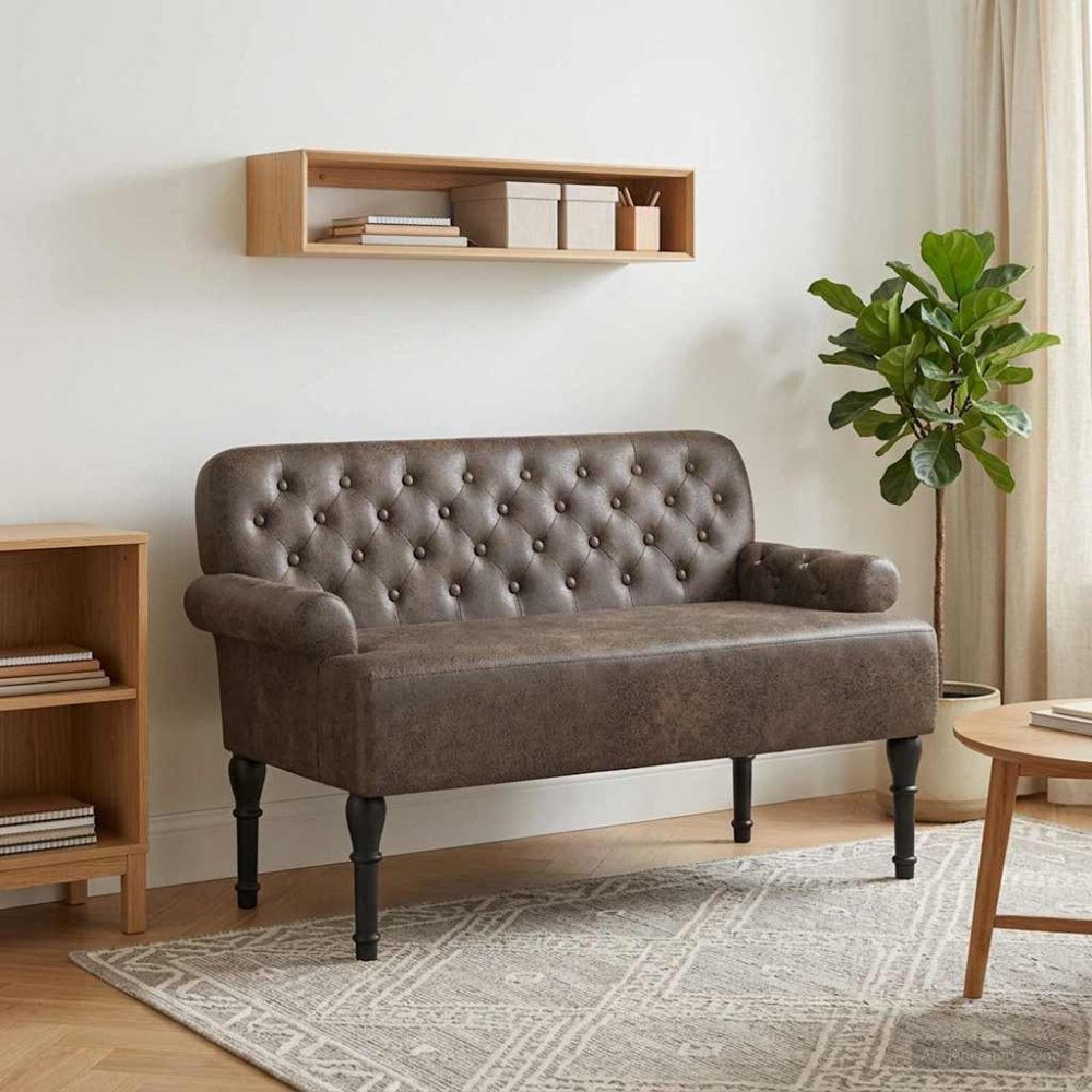 vidaXL Loveseat med knapprapport Mörkgrå 120 x 65 x 78 cm