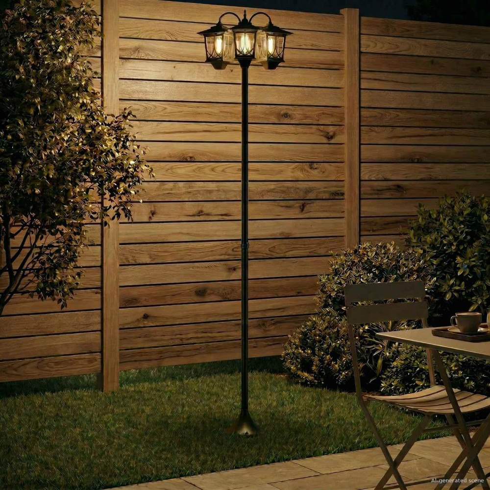 vidaXL Utomhus Solamp with LED Bulb Svart
