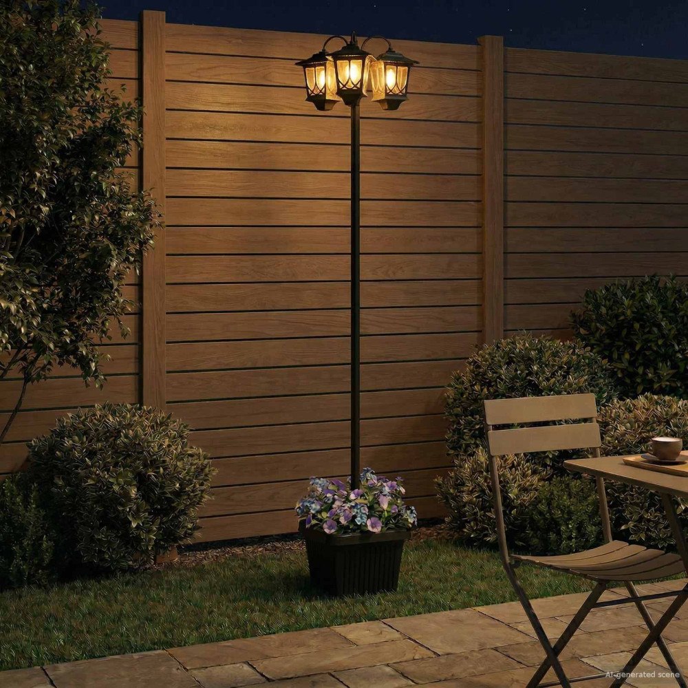 vidaXL Utomhus Solamp with LED Bulb Svart