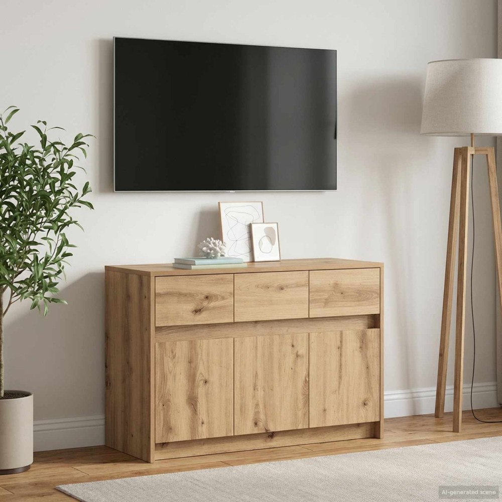 vidaXL TV-skåp 91 x 34 x 61 cm Artisan-ek Konstruerat trä