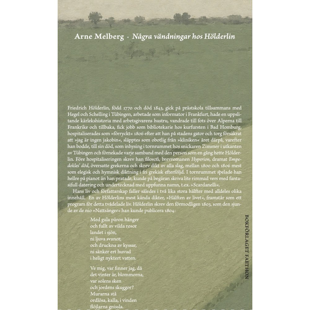 Arne Melberg Några vändningar hos Hölderlin (bok, danskt band)