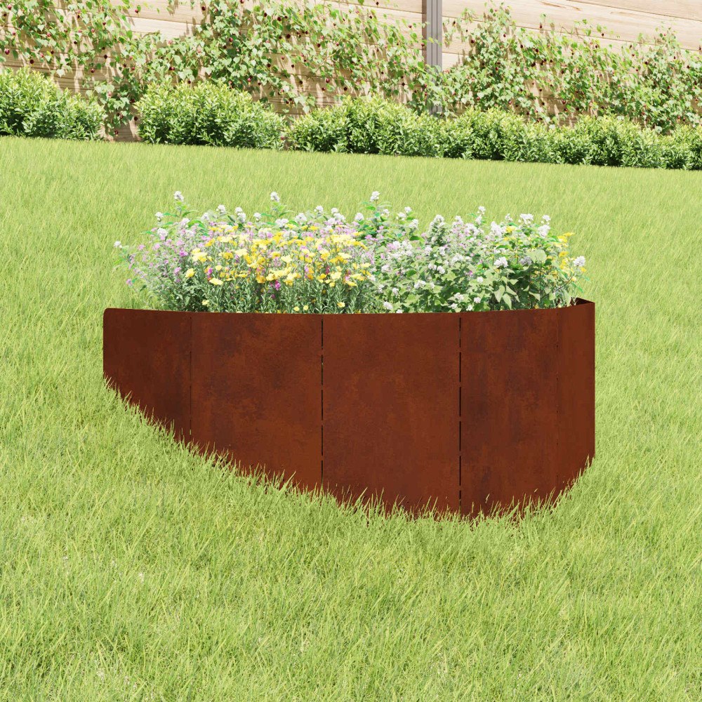 vidaXL Kant för gräsmatta 100 x 45 cm Stål Rostig
