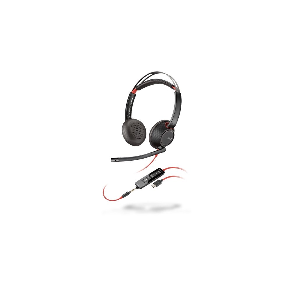 Plantronics Poly Blackwire 5220 - headset - 3,5 mm kontakt, USB-C