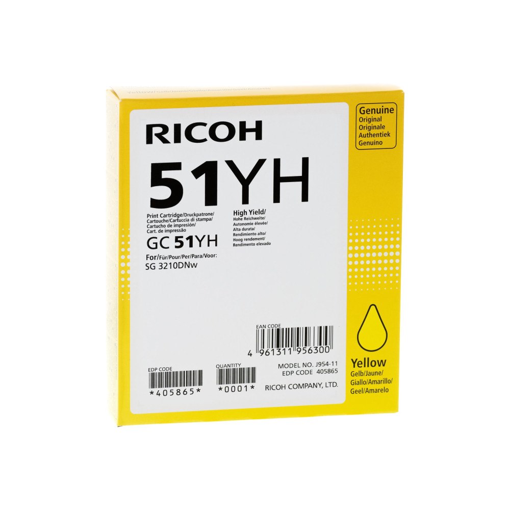 RICOH Ricoh GC 51YH - Lång livslängd - gul - original - bläckpatron