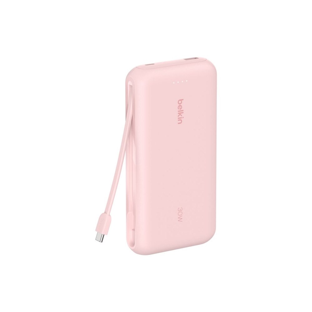 Belkin Components Belkin BoostCharge power bank - med integrerad kabel - 2 x USB-C, USB - 30 watt - MFI-certifierad