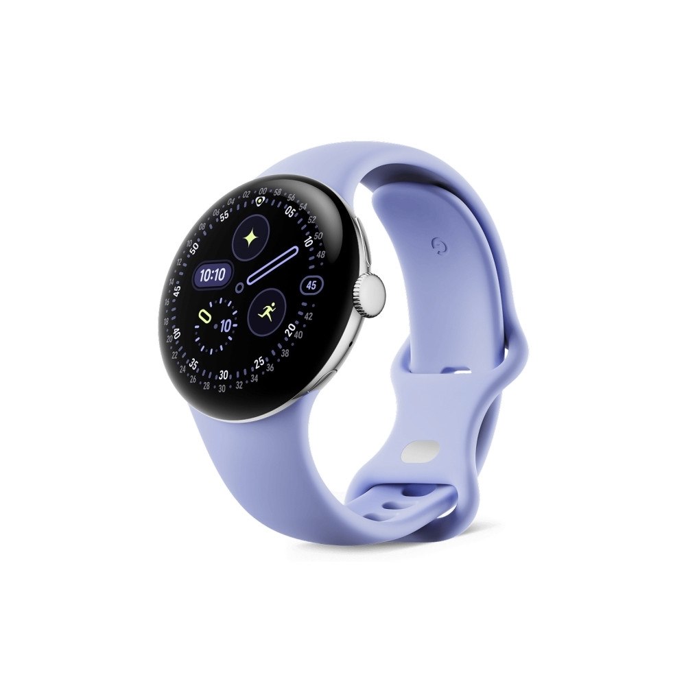Google Google Pixel Watch 4 - polerat silver aluminium - smart klocka med aktivt band - iris - 32 GB