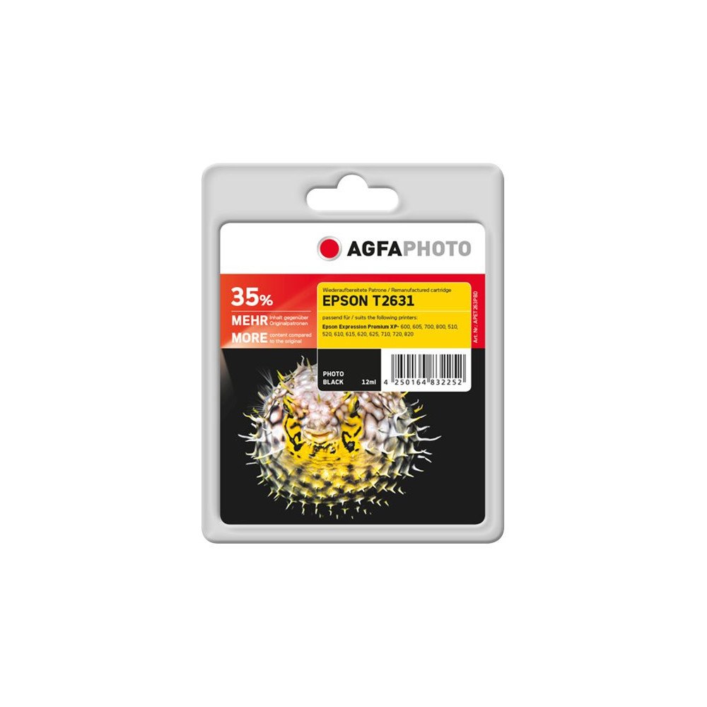 AGFAPHOTO AgfaPhoto - foto-svart - kompatibel - återanvänd - bläckpatron (alternativ för: Epson 26XL, Epson C13T26314010, Epson T2...