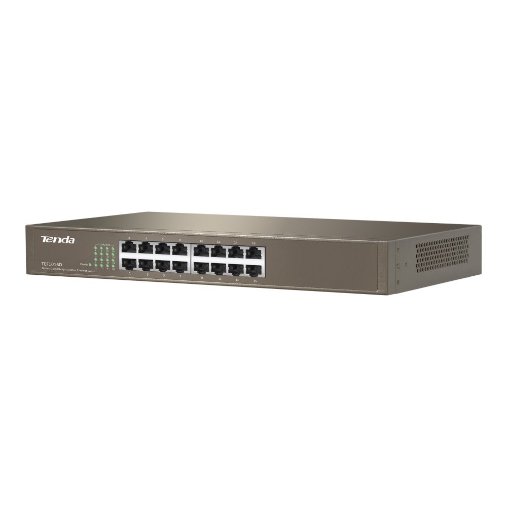 TENDA Tenda TEF1016D - switch - 16 portar - rackmonterbar