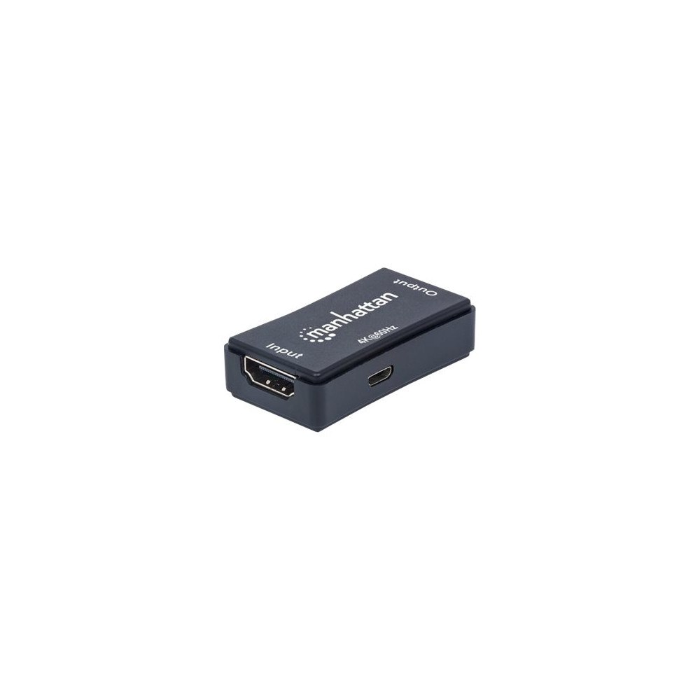 Manhattan Manhattan HDMI Repeater, 4K@60Hz, Active, Boosts HDMI Signal up to 40m, Black, Three Year Warranty, Blister - förlängd r...