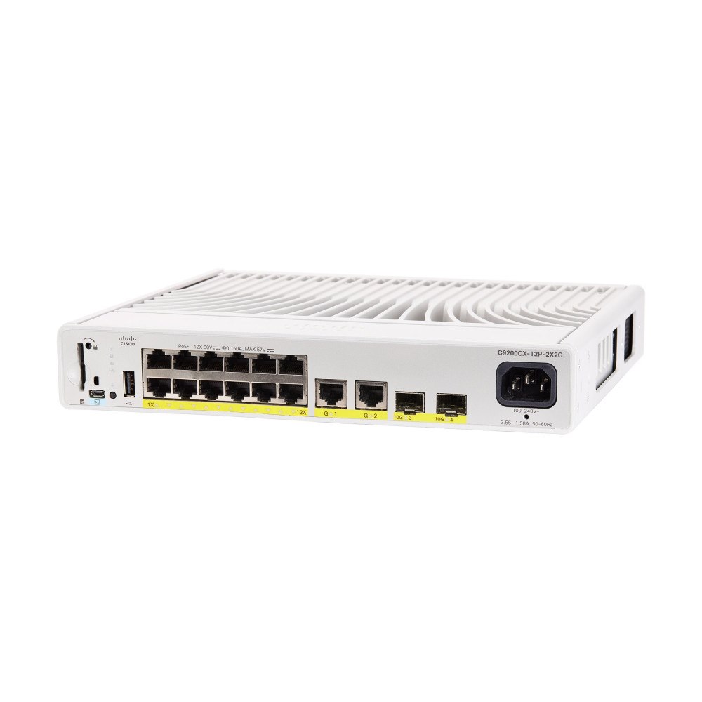 Cisco Systems Cisco Catalyst 9200CX - Network Essentials - switch - kompakt - 12 portar - Administrerad - rackmonterbar