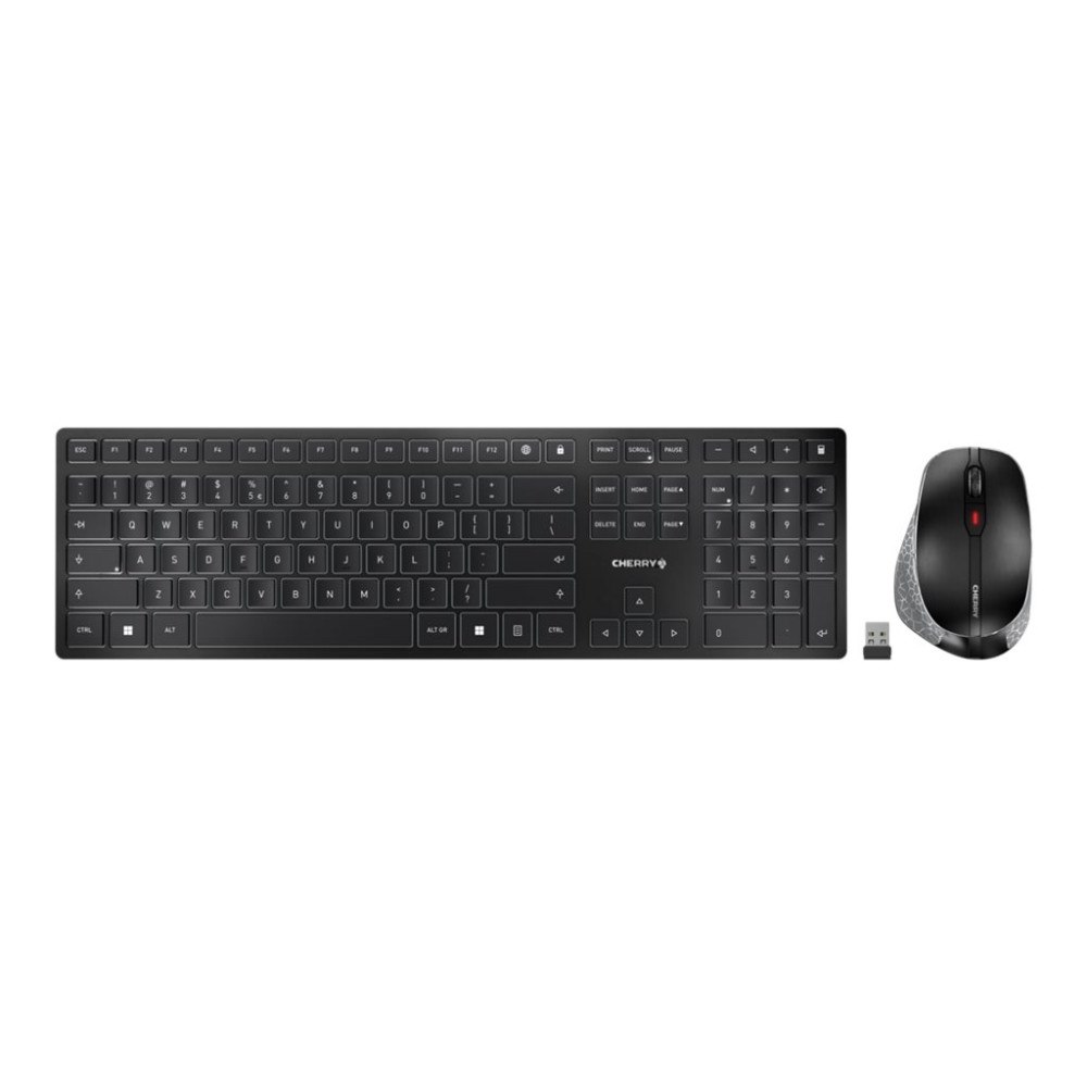 CHERRY CHERRY DW 9500 SLIM - sats med tangentbord och mus - schweizisk - grå, svart Inmatningsenhet