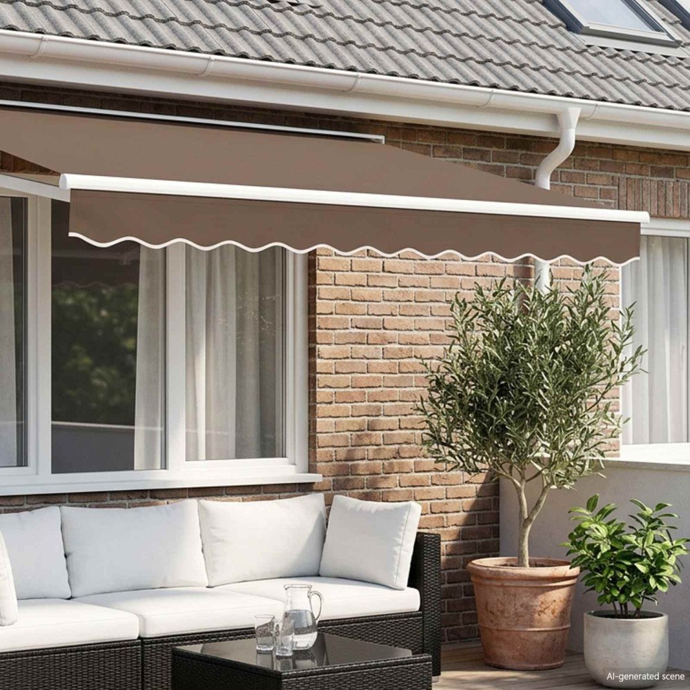 vidaXL Markiskappa Ersättning Taupe 4,5 m Polyester