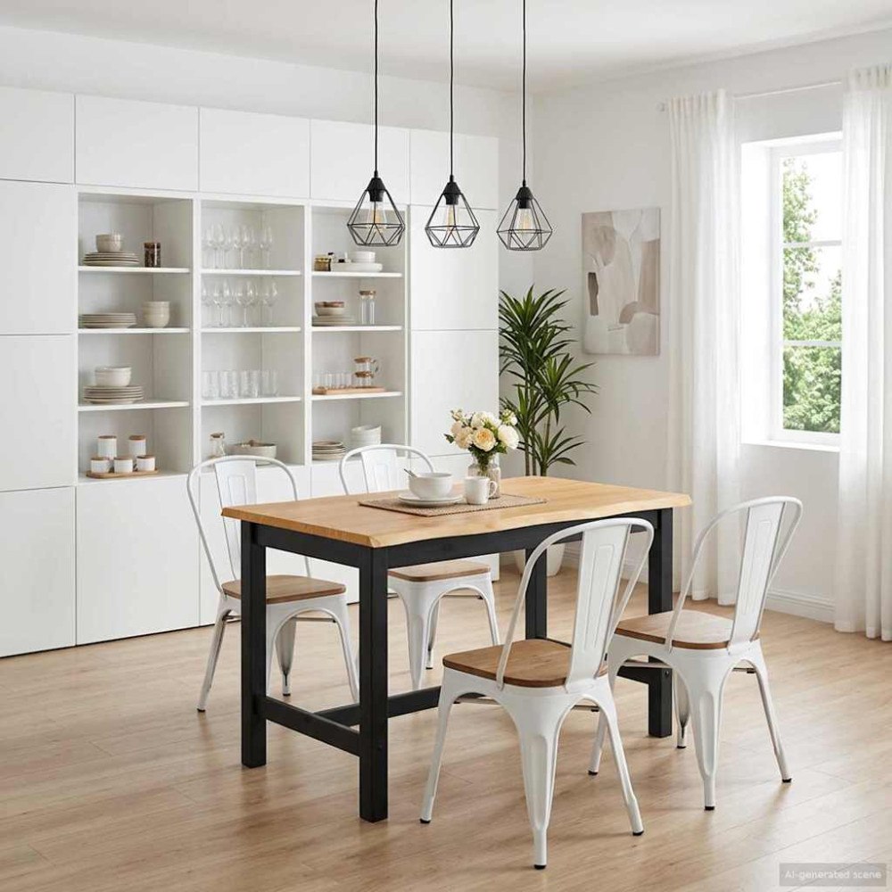 vidaXL Högt Barbord EKAI Svart 112 x 70 x 91 cm Massiv furu