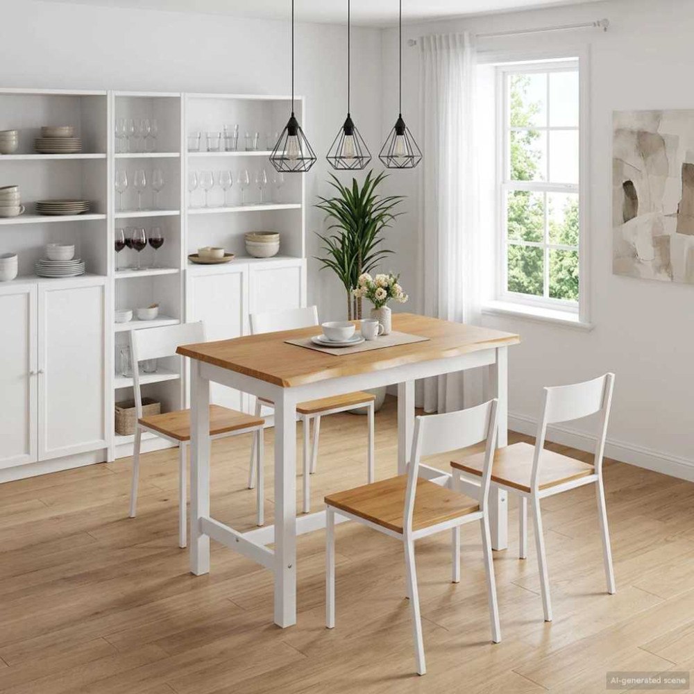 vidaXL Högt Barbord EKAI Vit 112 x 70 x 91 cm Massiv furu