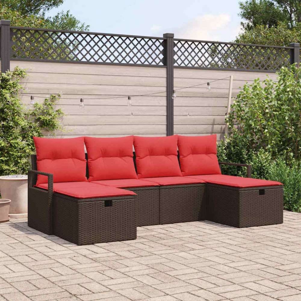 vidaXL Soffset med kudde 5 pcs konstrotting