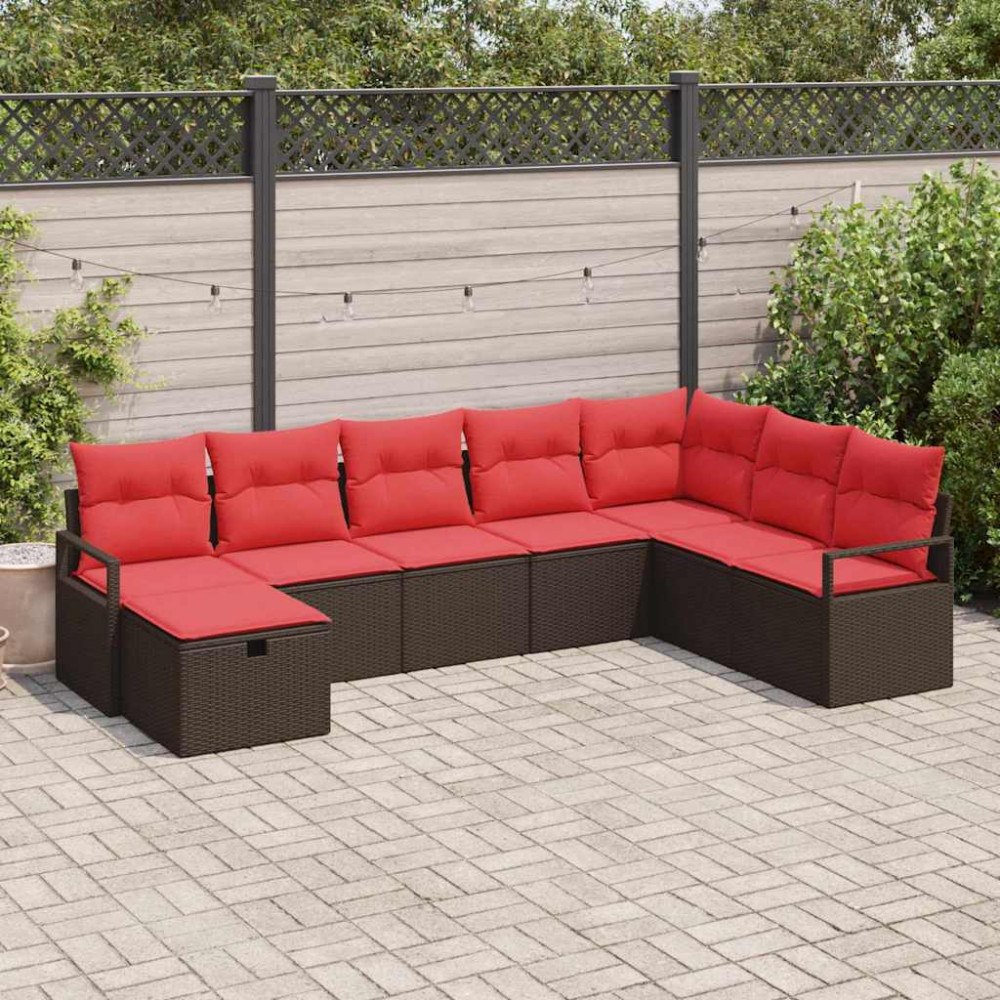 vidaXL Soffset med kudde 6 pcs konstrotting