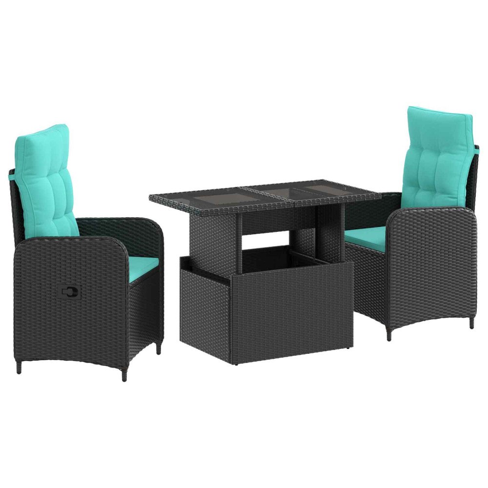 vidaXL Utomhusmatbord 3 pcs konstrotting
