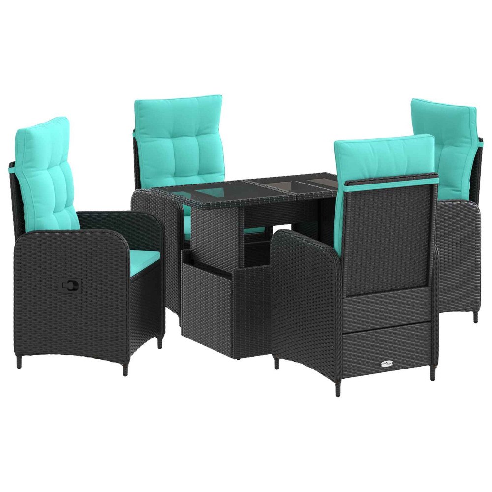 vidaXL Utomhusmatbord 5 pcs konstrotting