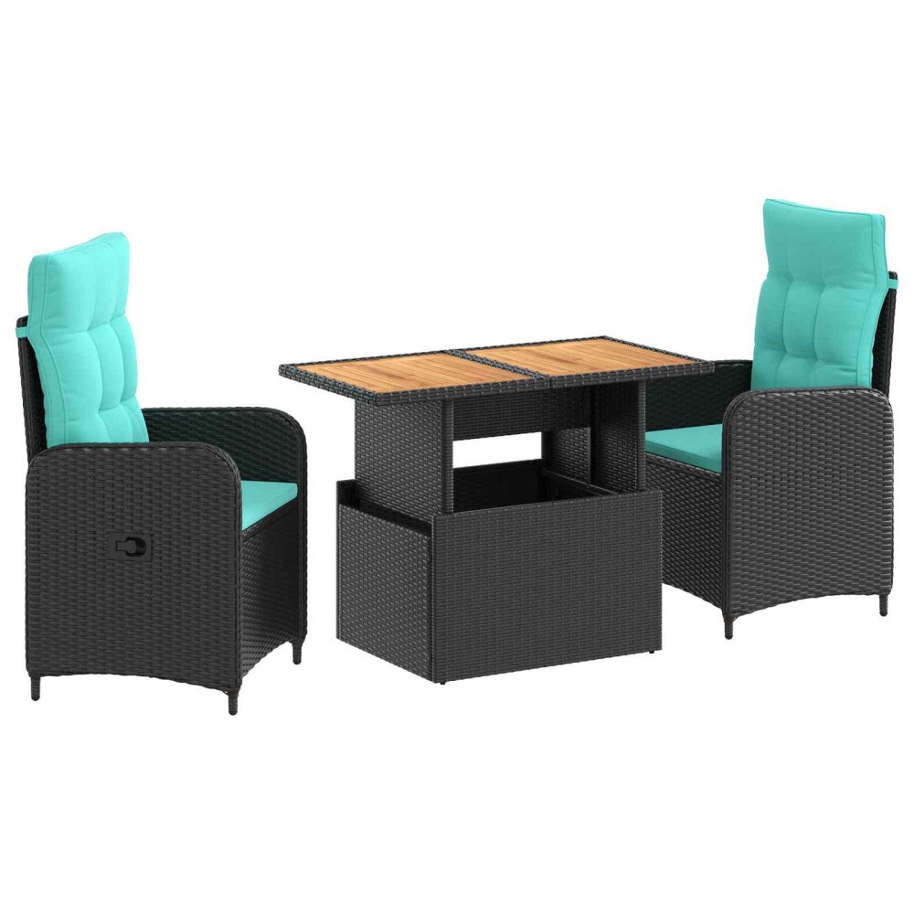 vidaXL Utomhusmatbord 3 pcs konstrotting