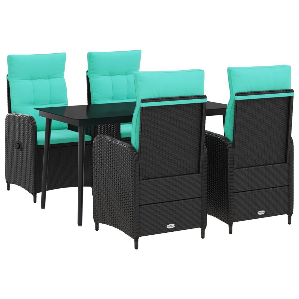 vidaXL Soffbord Set med kudde 5 pcs PE rotting och pulverlackerad stål