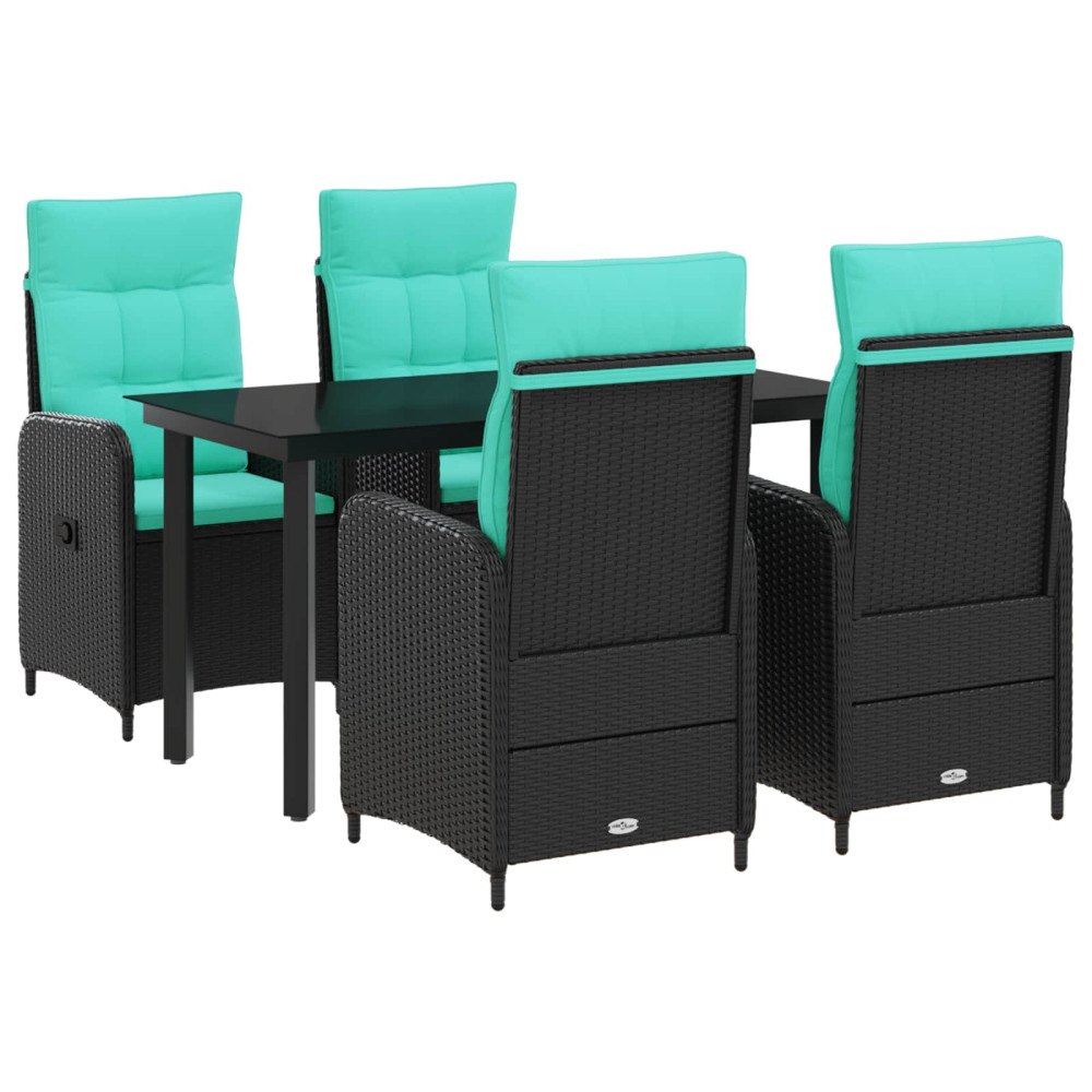vidaXL Soffbord Set med kudde 5 pcs PE rotting och pulverlackerad stål