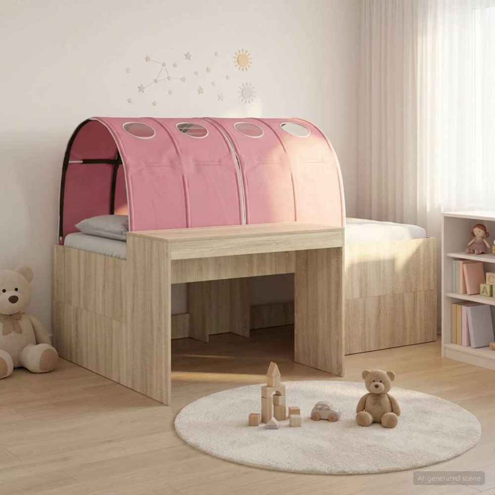 vidaXL Säng med Tunnel 3 st Artisian Ek och Rosa Konstruerat trä