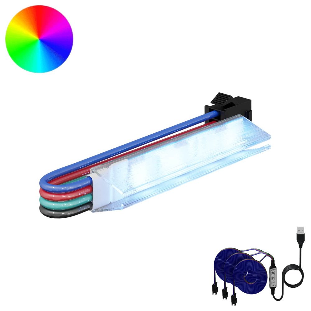 vidaXL LED Band 12 pcs Svart och multicolor 1745 mm Koppar och plast