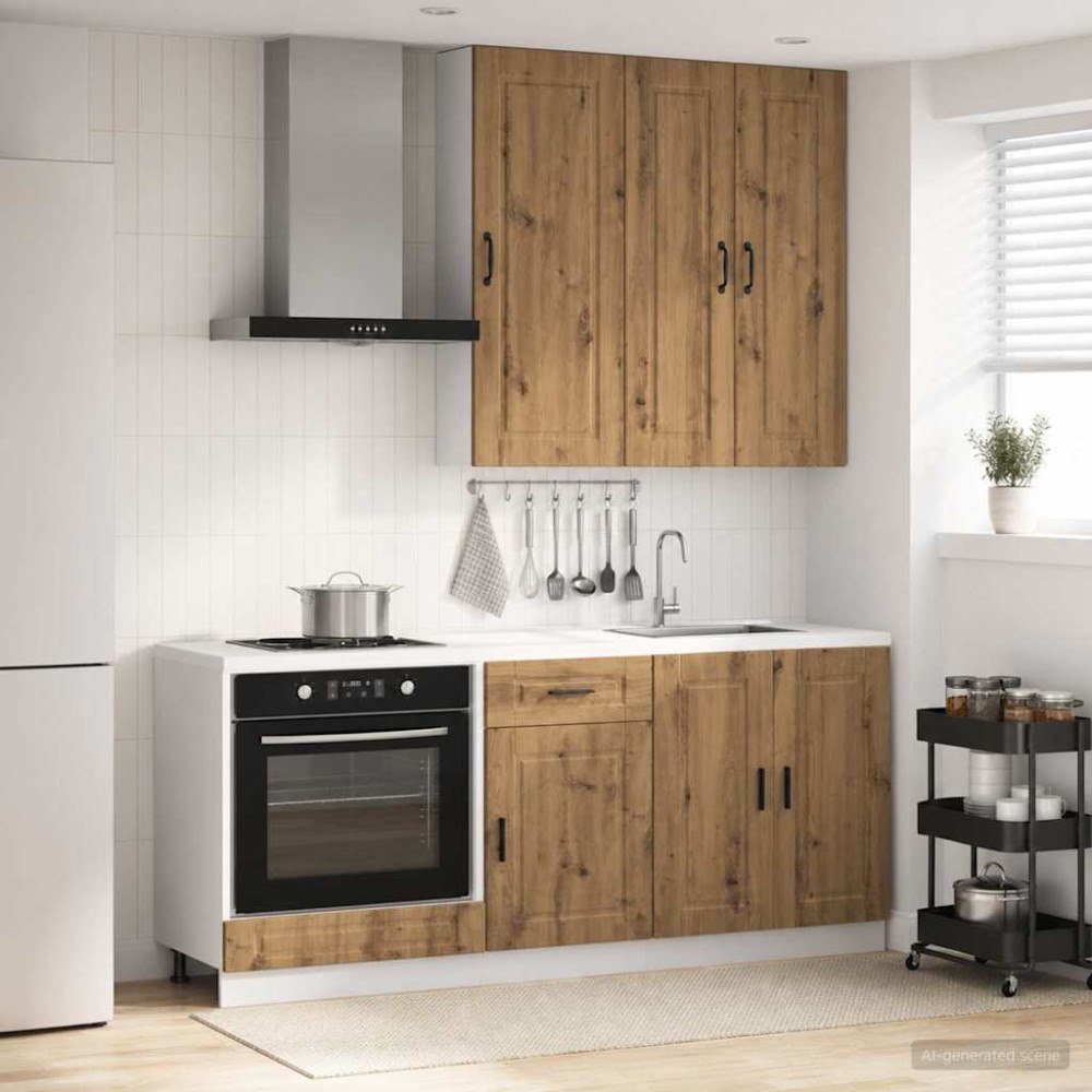 vidaXL Köksenhet PORTO 5 pcs Artisan-ek Konstruerat trä