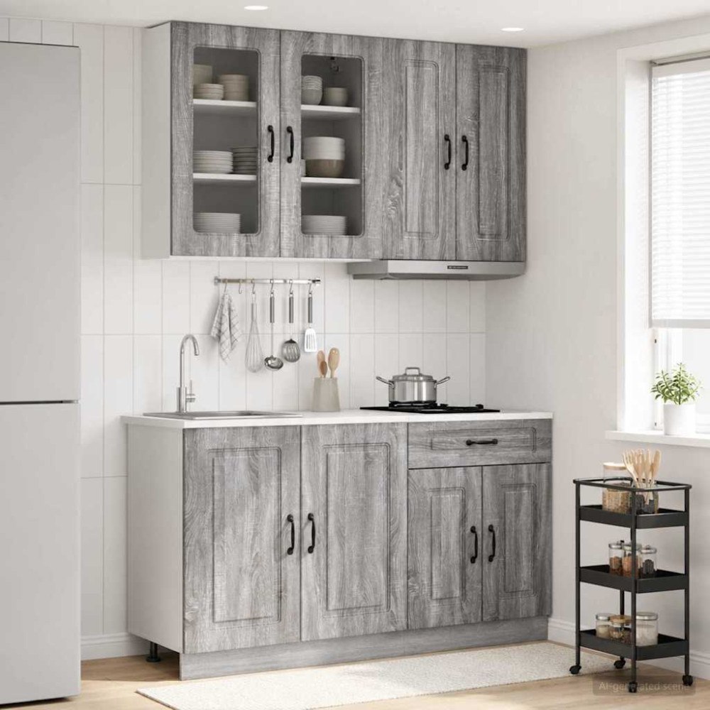 vidaXL Köksenhet KALMAR 4 pcs Grå Sonoma Konstruerat trä