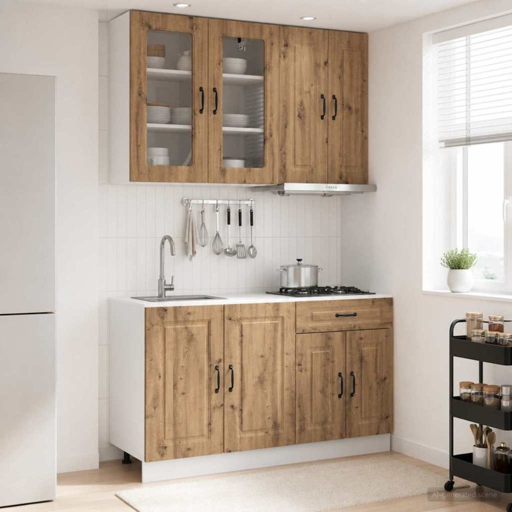 vidaXL Köksenhet KALMAR 4 pcs Artisan-ek Konstruerat trä