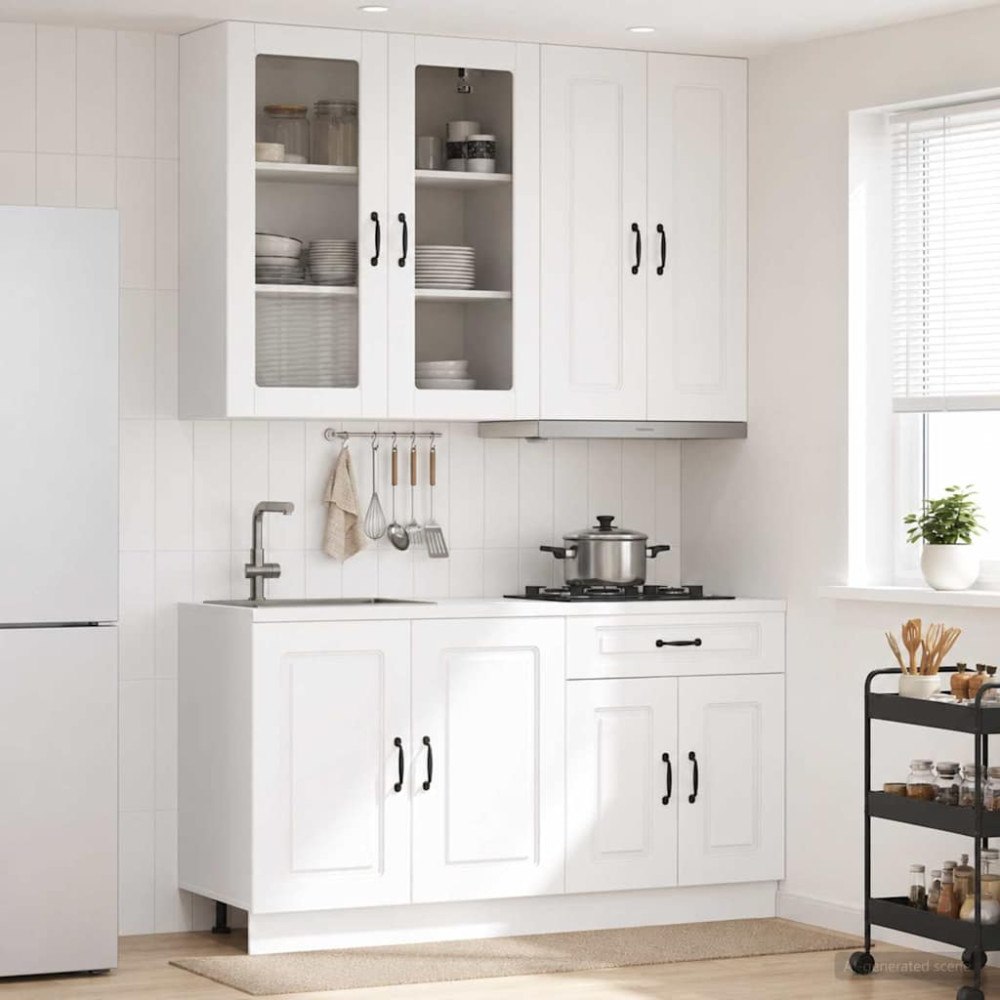 vidaXL Köksenhet KALMAR 4 pcs Vit Konstruerat trä