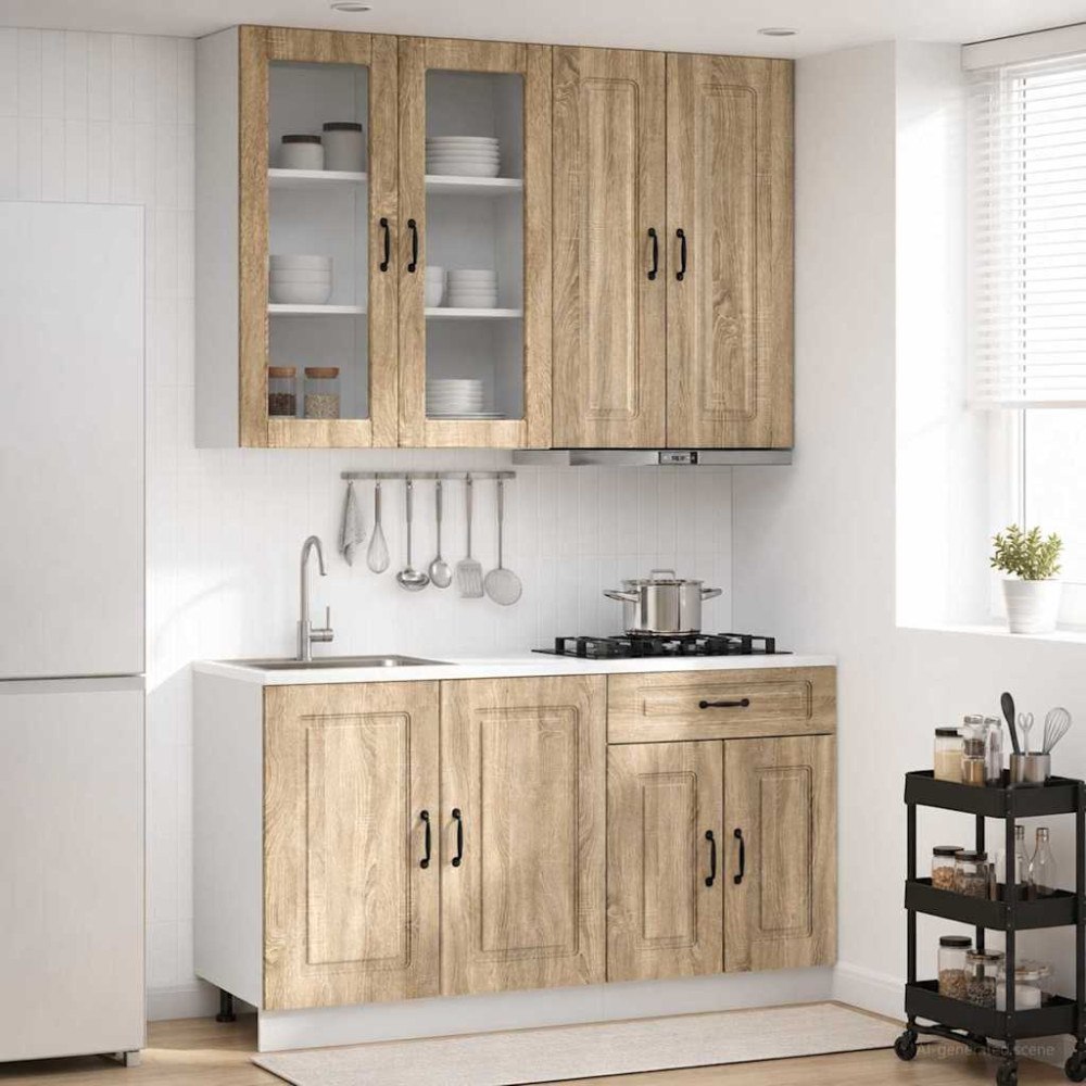 vidaXL Köksenhet KALMAR 4 pcs Sonoma-ek Konstruerat trä
