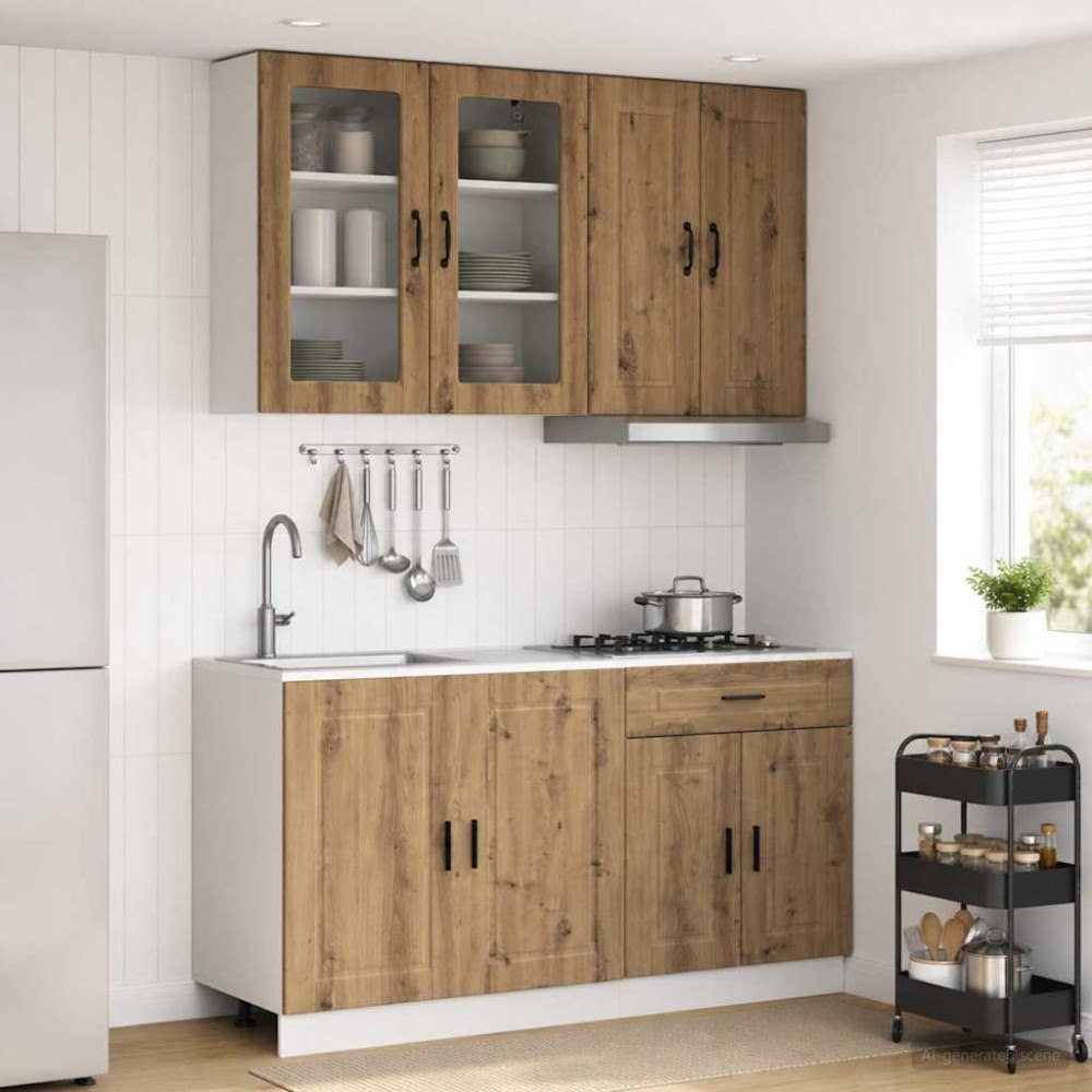 vidaXL Köksenhet PORTO 4 pcs Artisan-ek Konstruerat trä