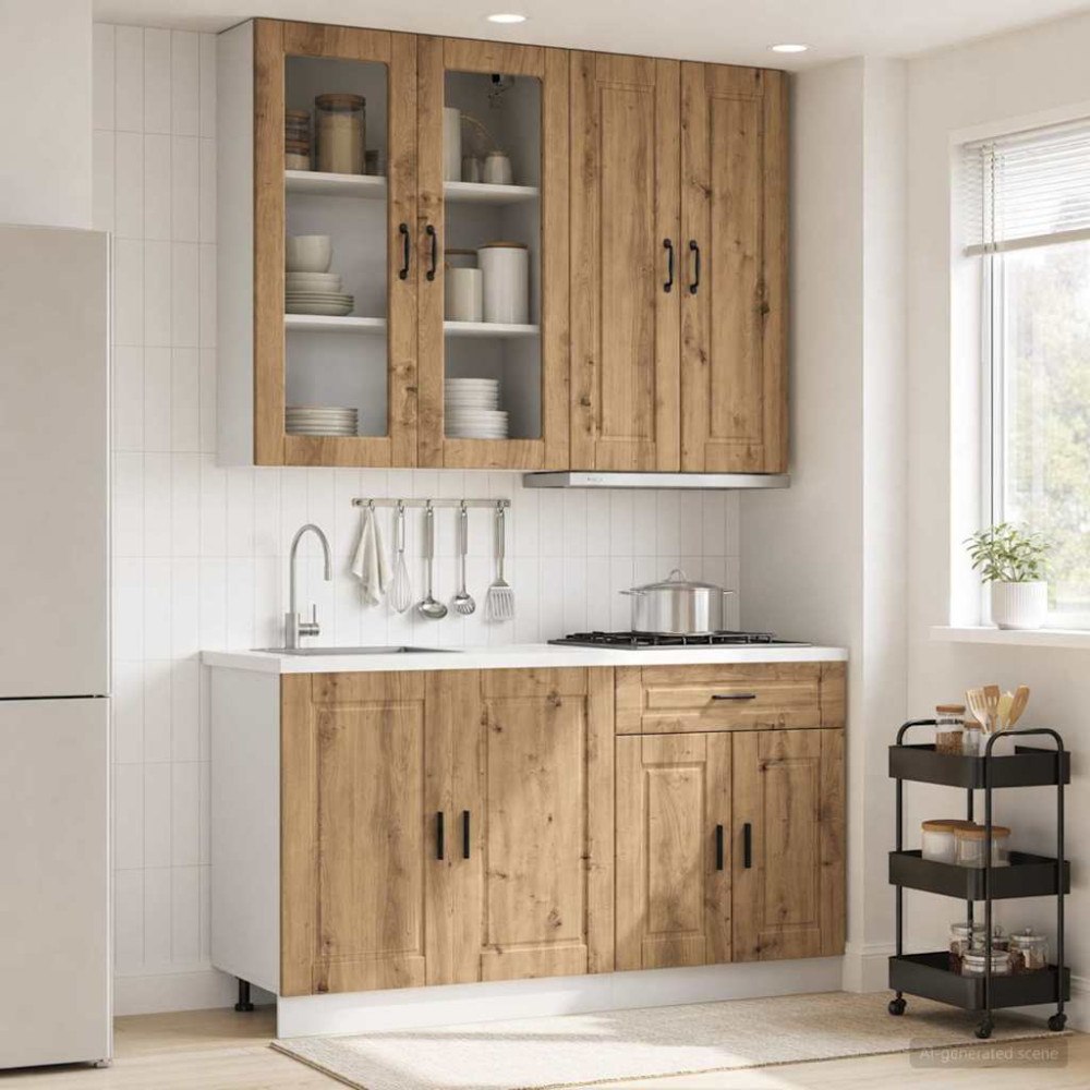 vidaXL Köksenhet PORTO 4 pcs Artisan-ek Konstruerat trä