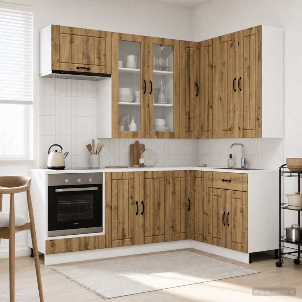 vidaXL Köksenhet LUCCA 8 pcs Artisan-ek Konstruerat trä