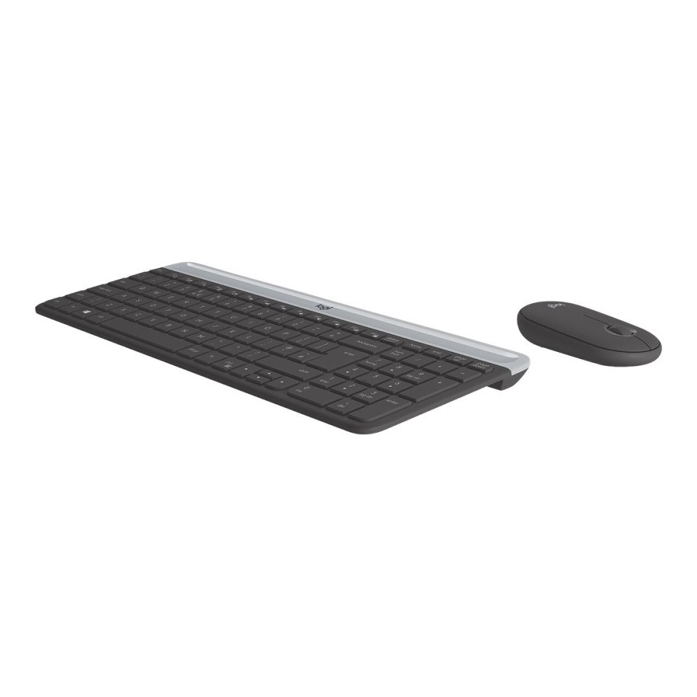 Logitech Logitech Slim Wireless Combo MK470 - sats med tangentbord och mus - QWERTY - spansk - grafit Inmatningsenhet